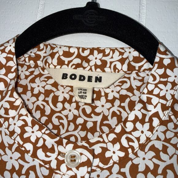 Boden Women’s Short Sleeve Shirt Dress Floral Puff Sleeve Size 4R - Picture 5 of 6